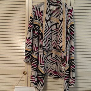 Lucky Brand Western Print Cardigan Sweater